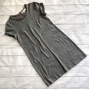 Loft Grey Beaded Detail Dress